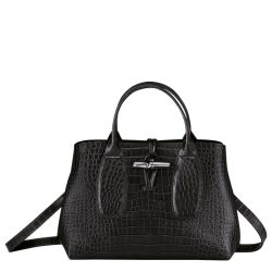 Sac à Main M Roseau Croco en Cuir - Longchamp