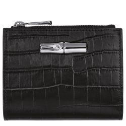 Portefeuille Roseau Croco en Cuir - Longchamp