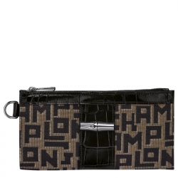 Pochette Le Roseau Jacquard en Toile et Cuir - Longchamp