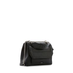 Sac Bandoulière Rabat M Ninon en Cuir Python Noir - Lancel