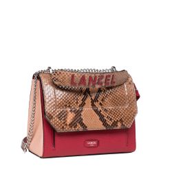 Sac Bandoulière Rabat M Ninon en Cuir Python Noir - Lancel