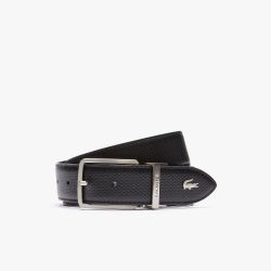 Ceinture Ajustable 130cm Noir en Cuir - Lacoste