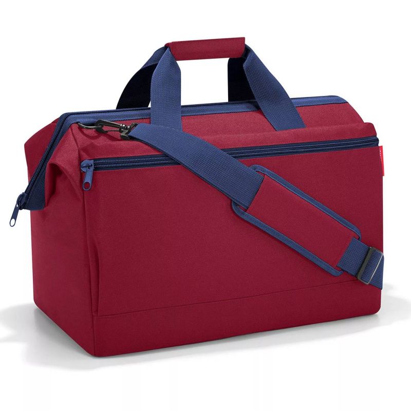 Sac de Voyage Allrounder L Pocket Glencheck Red en Toile - Reisenthel