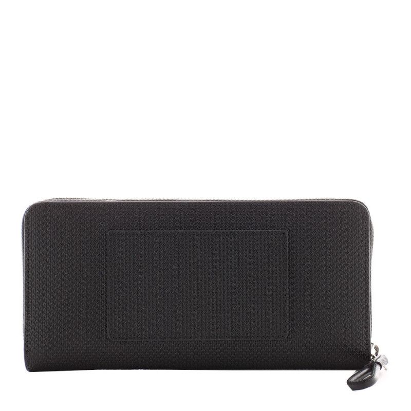 Portefeuille Zippé Chantaco en Cuir Piqué Mat - Lacoste Portefeuille Zippé Chantaco en Cuir Piqué Mat - Lacoste