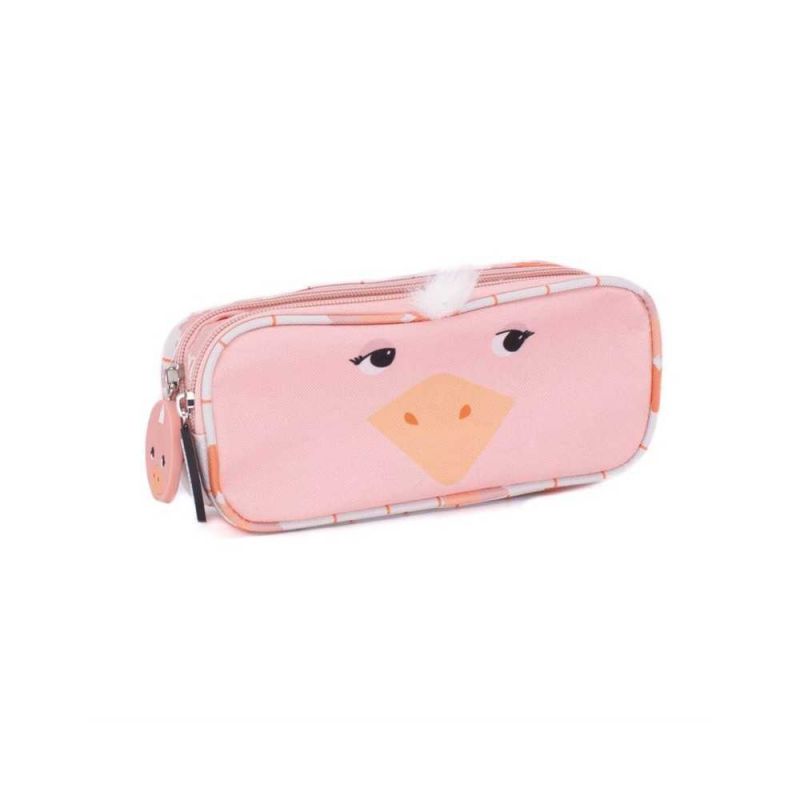 Trousse Double Pomelos l'Autruche en Toile - Les Déglingos Trousse Double Pomelos l'Autruche en Toile - Les Déglingos