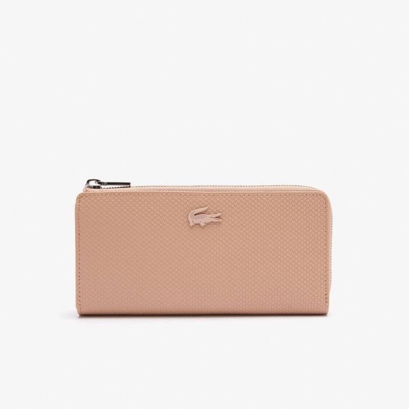 Compagnon Zippé Chantaco en Cuir Piqué Mat - Lacoste Compagnon Zippé Chantaco en Cuir Piqué Mat - Lacoste