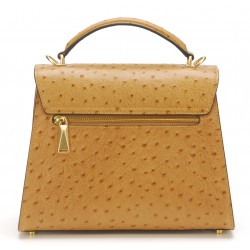 Sac à main Naomi cuir façon autruche