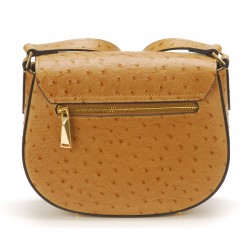 Sac bandoulière Naomi cuir façon autruche