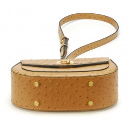 Sac bandoulière Naomi cuir façon autruche