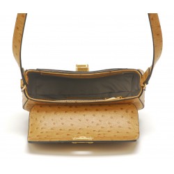 Sac bandoulière Naomi cuir façon autruche