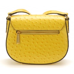 Sac bandoulière Naomi cuir façon autruche