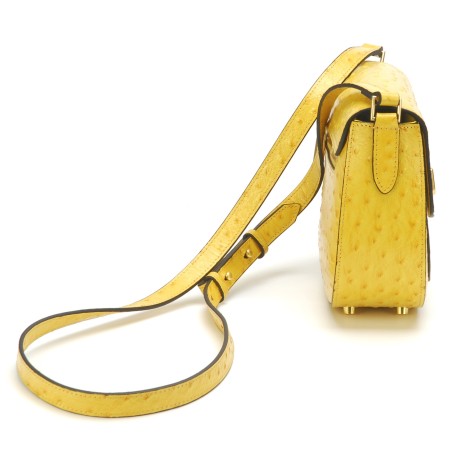 Sac bandoulière Naomi cuir façon autruche