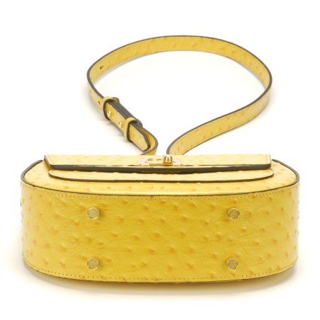 Sac bandoulière Naomi cuir façon autruche