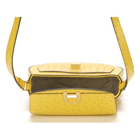 Sac bandoulière Naomi cuir façon autruche