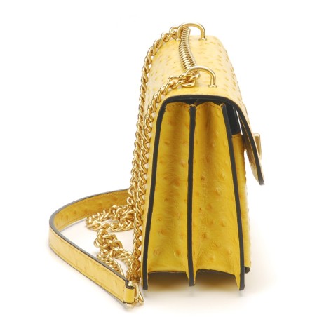 Sac bandoulière Naomi cuir façon autruche