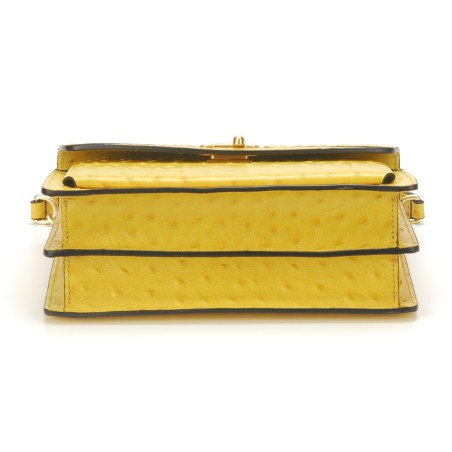 Sac bandoulière Naomi cuir façon autruche