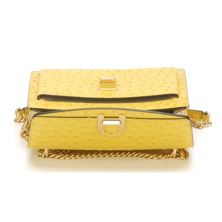 Sac bandoulière Naomi cuir façon autruche