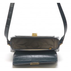 Sac bandoulière Romy cuir façon croco