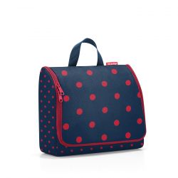 Trousse de Toilette Toiletbag XL Mixed Red Dots en Toile - Reisenthel