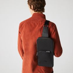 Body Bag Chantaco en Cuir Noir - Lacoste