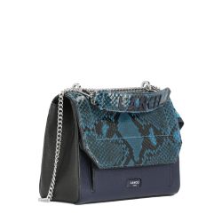 Sac Bandoulière Rabat M Ninon en Cuir Python Noir - Lancel