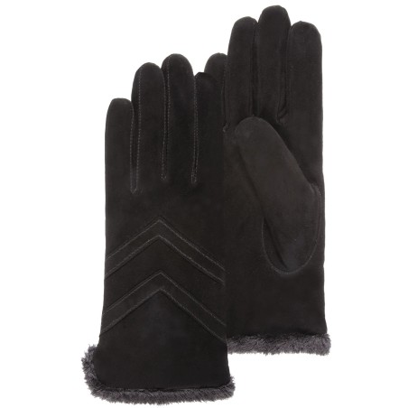 Gants Femme Tactile Cuir Velours - Isotoner