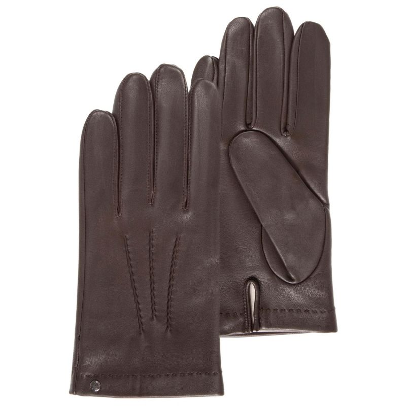 Gants Homme Cuir Agneau Marron - Isotoner