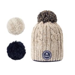 Bonnet 3 Pompons Creamy Gin - Cabaia