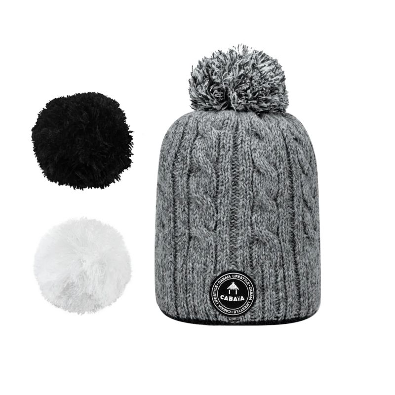 CABAIA - Bonnet Creamy Gin Terracotta + 3 Pompoms + 1 Shaker - Certifié  Vegan pour Homme et Femme : : Mode