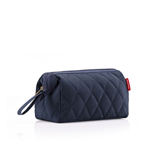 Trousse de Toilette TravelCosmetic Rhombus Midnight Gold en Toile