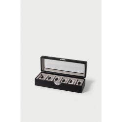 Coffret 6 Montres Vitrés Noir en Synthétique 