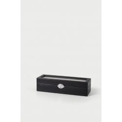 Coffret 6 Montres Vitrés Noir en Synthétique 