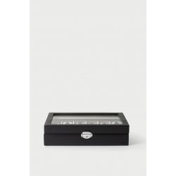 Coffret 12 Montres Vitrés Noir en Synthétique 