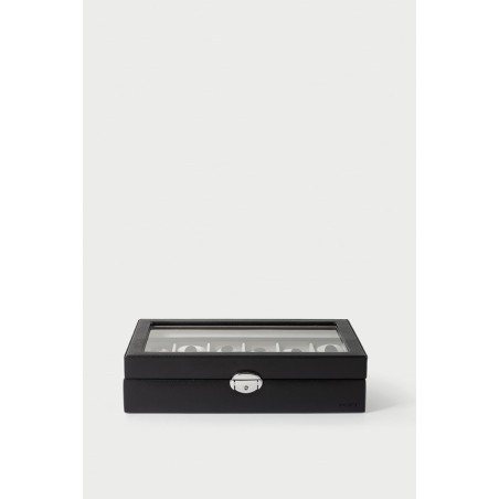 Coffret 12 Montres Vitrés Noir en Synthétique