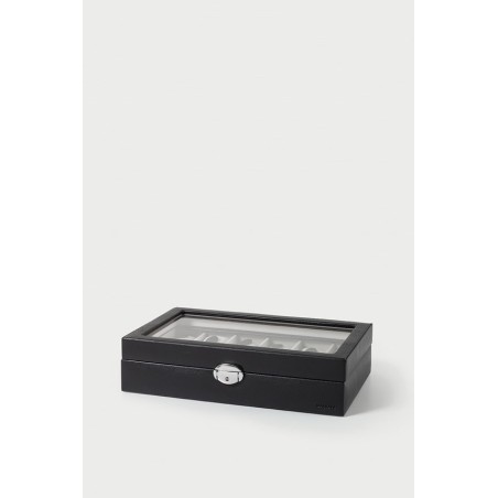 Coffret 12 Montres Vitrés Noir en Synthétique 