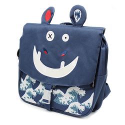 Cartable 35 cm Hippipos l'hippo en Toile - Les Déglingos