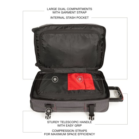 Valise Cabine 2 Roulettes Tranverz S Cnnct Accent Grey - Eastpak