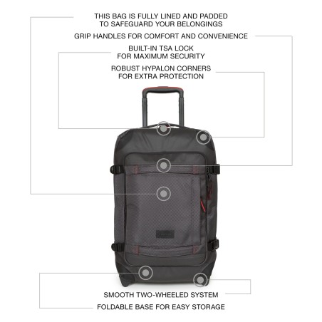 Valise Cabine 2 Roulettes Tranverz S Cnnct Accent Grey - Eastpak