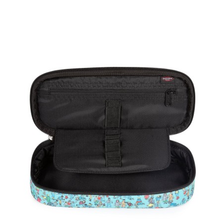 Trousse Oval Single Wally Pattern Blue- Eastpak