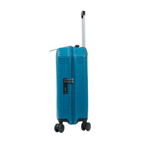 Valise Trolley Cabine 55cm Coque Rigide Bleu Élégant