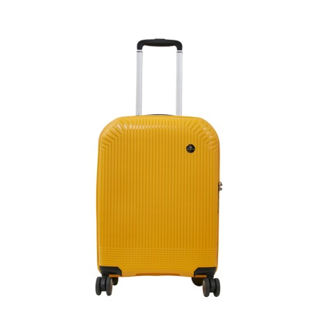Valise Trolley Cabine 55cm Coque Rigide Jaune Élégant
