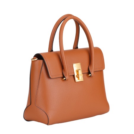 Sac à main rabat cuir Ambre