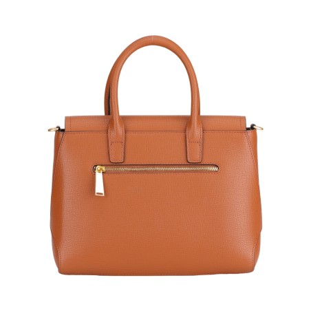 Sac à main rabat cuir Ambre