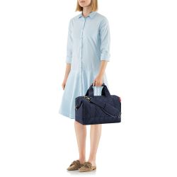 Sac de Voyage Allrounder M Rhombus Midnight Gold en Toile - Reisenthel
