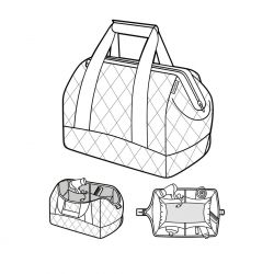 Sac de Voyage Allrounder M Rhombus Midnight Gold en Toile - Reisenthel