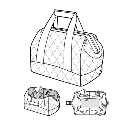 Sac de Voyage Allrounder M Rhombus Midnight Gold en Toile - Reisenthel