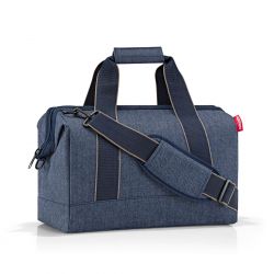 Sac de Voyage Allrounder M Herringbone Dark Blue en Toile - Reisenthel