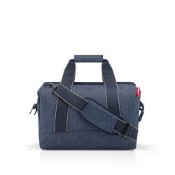 Sac de Voyage Allrounder M Herringbone Dark Blue en Toile - Reisenthel