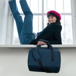 Sac de Voyage Allrounder M Herringbone Dark Blue en Toile - Reisenthel