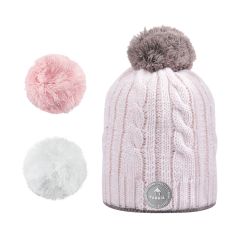 Bonnet 3 Pompons Creamy Gin Polaire - Cabaia